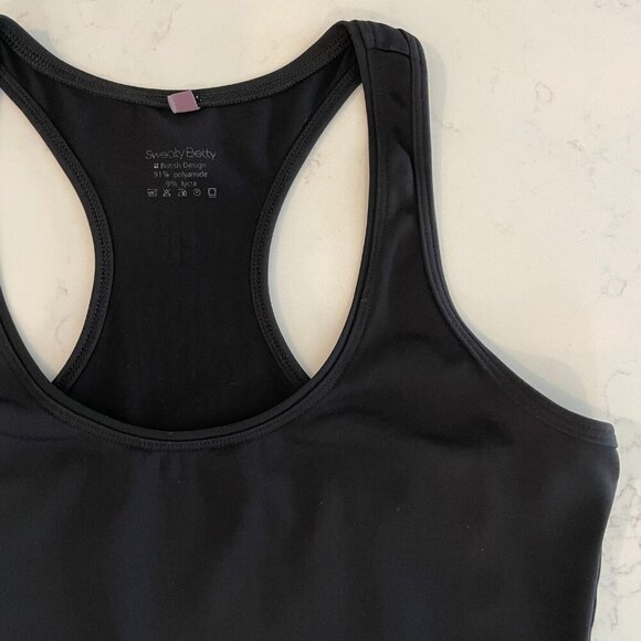 Sweaty Betty Seamless Lightweight Racerback Polyamide Lycra Top Black Sz XS - Picture 2 of 9